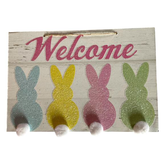 Welcome Bunny Rabbit DIY Easter Wreath Making Kit, Spring Sign Ribbon Bundle Set - Picture 3 of 5